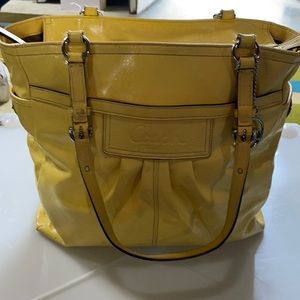 Yellow leather Coach bag